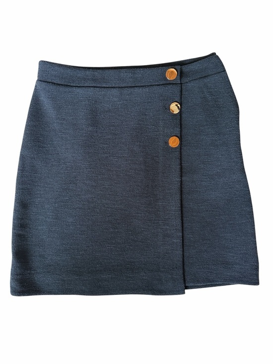 LOFT Dresses & Skirts - LOFT Navy Mini Skirt with Gold Buttons size 4